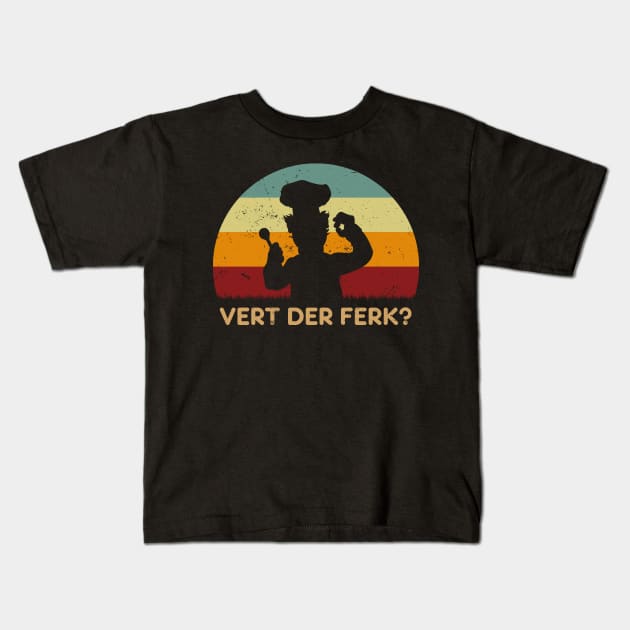 Retro Sunset - Vert Der Ferk Kids T-Shirt by GoodIdeaTees